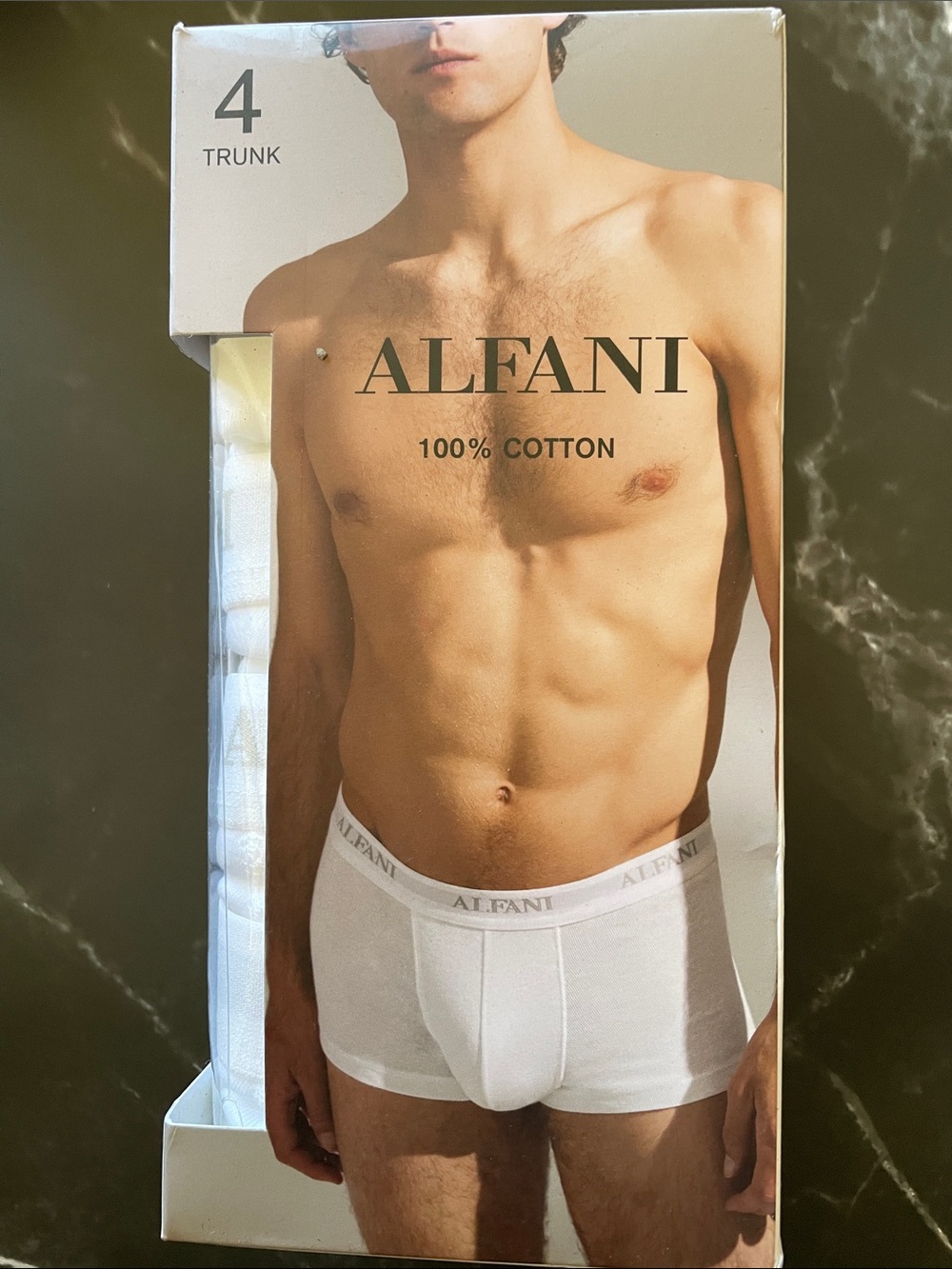 Alfani White Cotton Trunk Boxer Briefs - 4 Pack